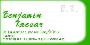 benjamin kacsar business card